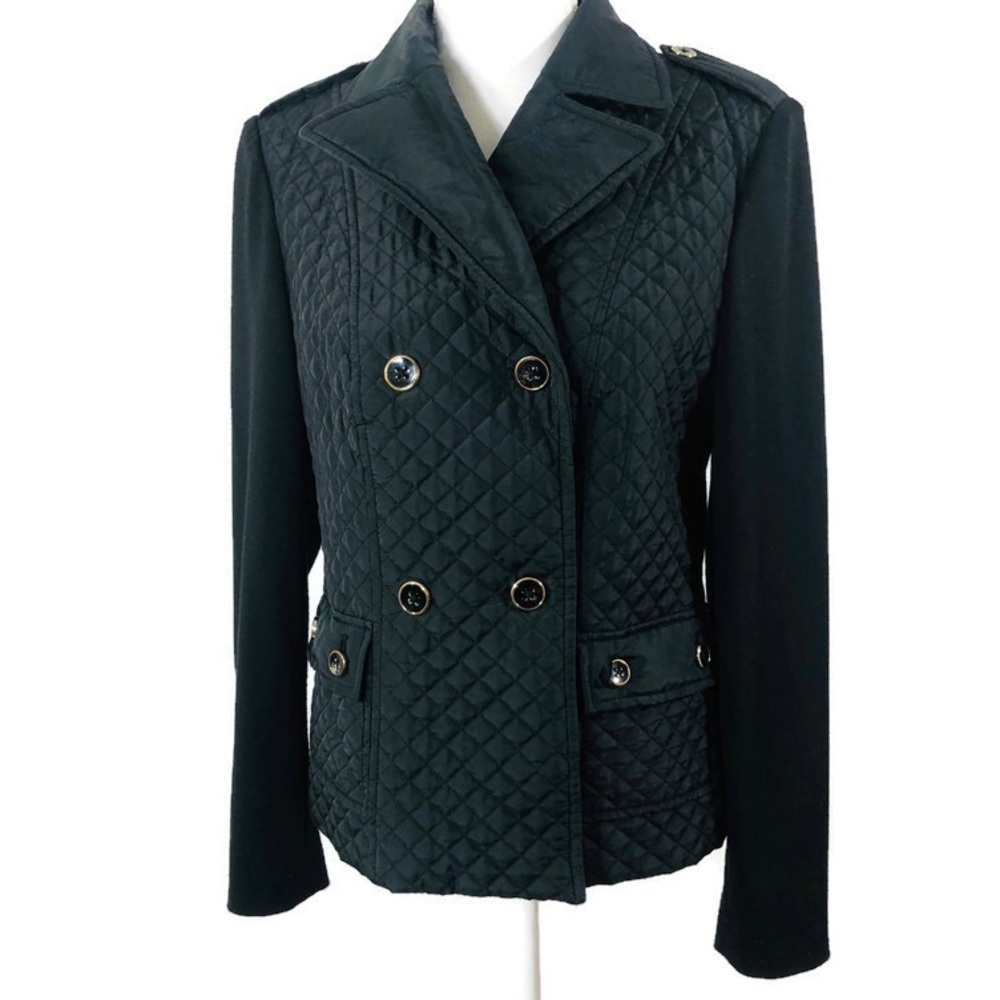 Jones New York Quilted Double Breasted Jacket